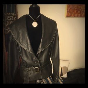 Vintage circa 1990’s leather Vakka jacket.